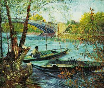 Vincent Van Gogh Fishing in the Spring, Pont de Clichy oil painting picture